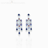 Renaissance Revival Blue - Earrings
